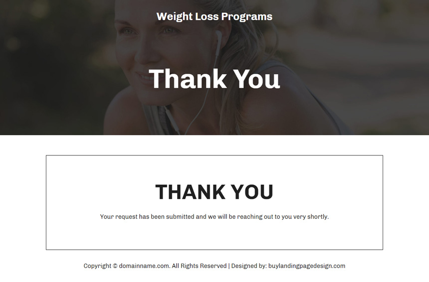 weight loss program lead capture responsive landing page