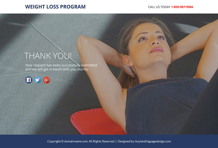 weight loss program lead funnel responsive landing page design