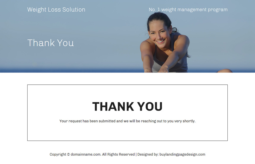 weight loss solution lead capture landing page