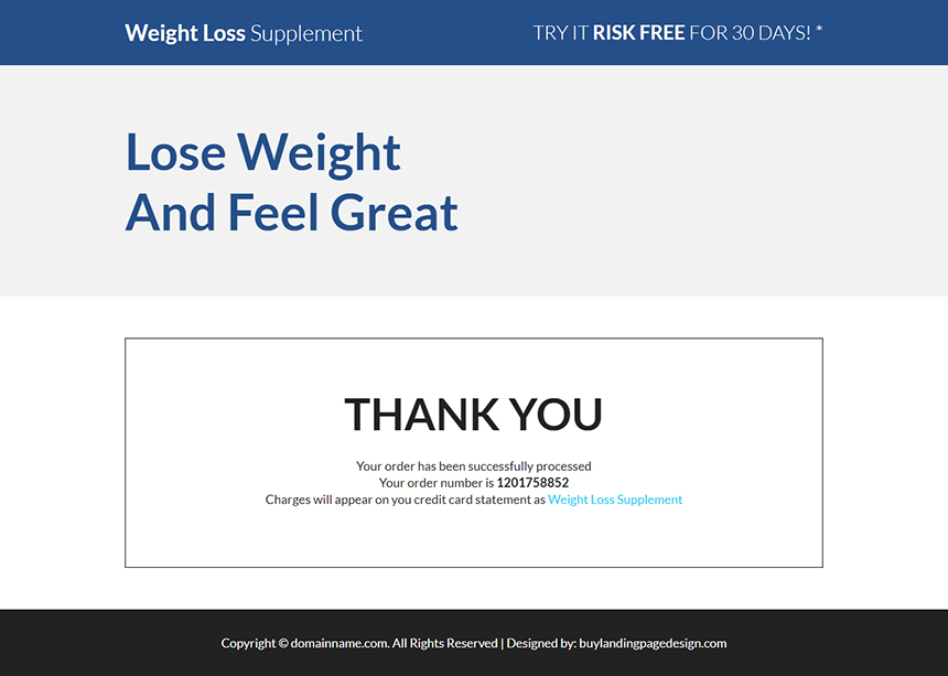 weight loss supplement responsive landing page