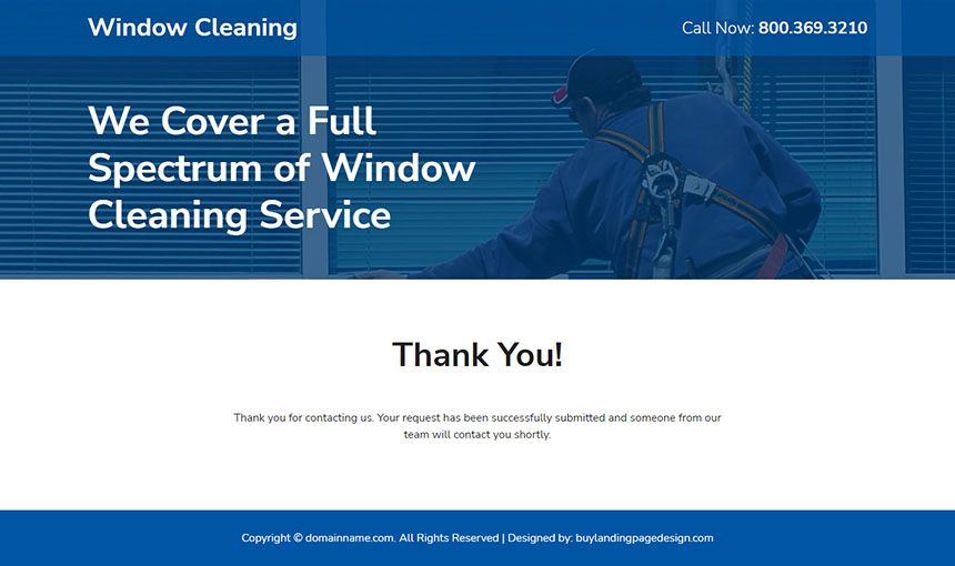 best window cleaning service responsive landing page design