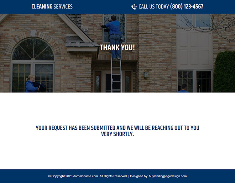 responsive gutter cleaning and pressure washing service company landing page