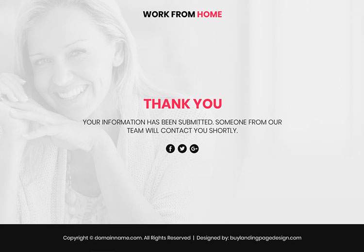 work from home lead funnel video responsive landing page