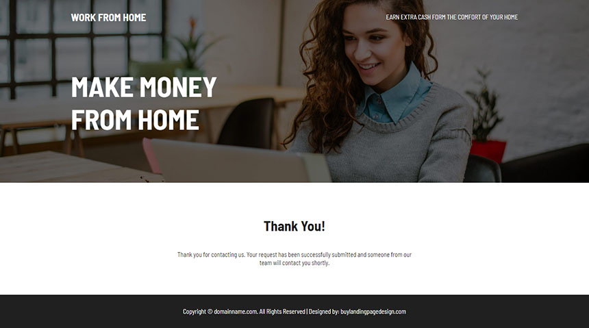 work from home mini responsive landing page