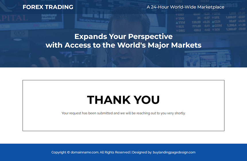 forex traders responsive landing page design